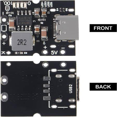 Unwelded Type-C USB 5V 2A Boost Converter Step-Up Power Module Lithium Battery Charging Protection Board - 1