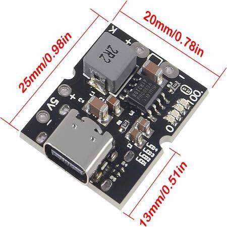 Unwelded Type-C USB 5V 2A Boost Converter Step-Up Power Module Lithium Battery Charging Protection Board - 3