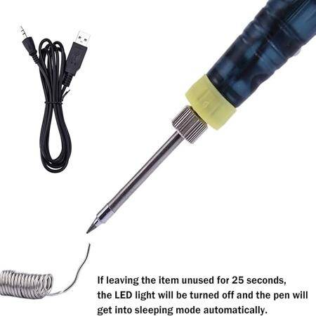 USB 5V 8W USB Siyah Kalem Havya Seti - Sıcaklık Ayarlı Mod Seçimli - 7