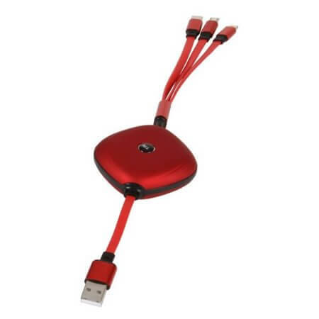 USB A TO L-MU-C SPOOL-RE USB CABLE SPOOL 3 USB TYPE RED - 1