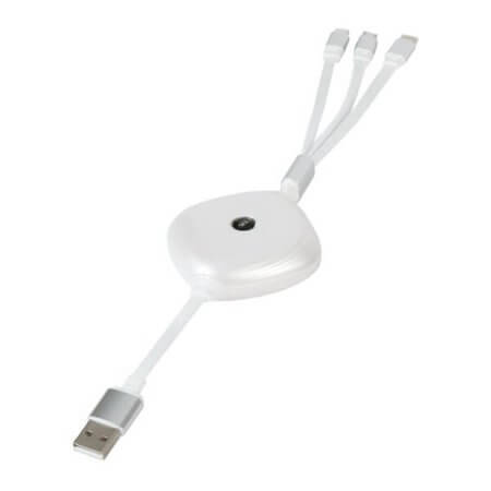 USB A TO-L-MU-C SPOOL-WH USB CABLE SPOOL 3 USB TYPE WHITE - 1