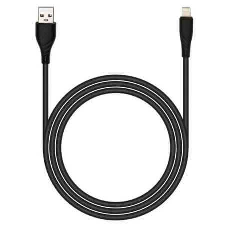 USB A TO LIGHTNING 1M-BL USB CABLE A MALE to LIGHTNING 1MT BLACK - 1