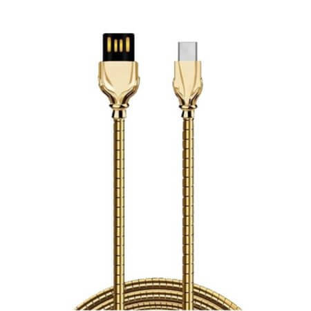 USB A TO TYPE C 1M-GOLD USB CABLE A MALE to TYPE-C 1MT GOLD 2.4A - 1