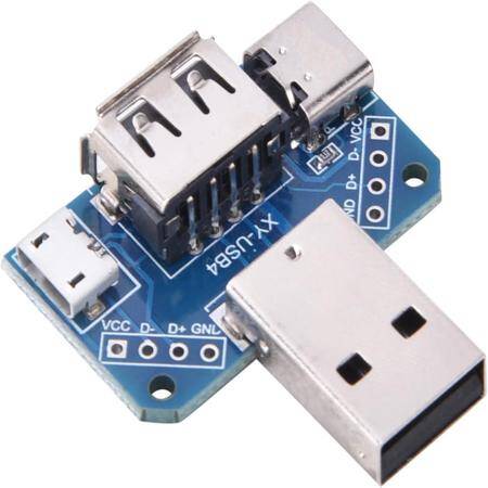 USB Adapter Board Male To Female Adapter Micro USB/Type-c Interface 4P 2.54mm - 3
