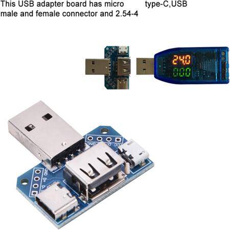 USB Adapter Board Male To Female Adapter Micro USB/Type-c Interface 4P 2.54mm - 4