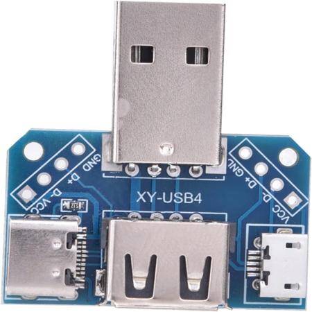 USB Adapter Board Male To Female Adapter Micro USB/Type-c Interface 4P 2.54mm - 5