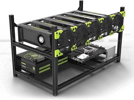 VEDDHA MINERCASE V4C 6GPU Aluminum Alloy Frame With 5 Fans Size: 640X350X380mm - 2