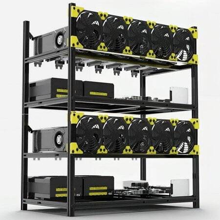 VEDDHA MINERCASE V4C 6GPU Aluminum Alloy Frame With 5 Fans Size: 640X350X380mm - 5