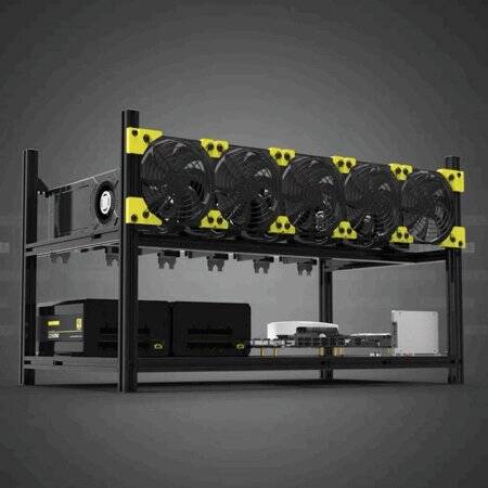 VEDDHA MINERCASE V4C 6GPU Aluminum Alloy Frame With 5 Fans Size: 640X350X380mm - 6