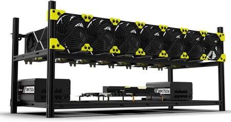 VEDDHA MINERCASE V4C 8-12GPU Aluminum Alloy Stackable Frame Without Fans Size: 880x360x380mm - 1