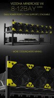 VEDDHA MINERCASE V4C 8-12GPU Aluminum Alloy Stackable Frame Without Fans Size: 880x360x380mm - 2