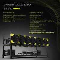 VEDDHA MINERCASE V4C 8-12GPU Aluminum Alloy Stackable Frame Without Fans Size: 880x360x380mm - 5