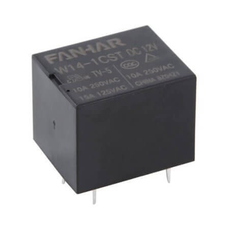 W14-1CST-DC12V RELAY POWER 10A 12VDC 1FormC PCB TYPE (JS1) 5PIN - 1