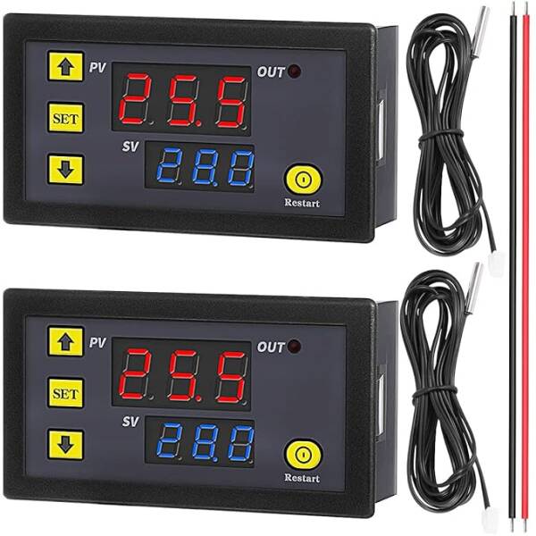W3230 DC24V Digital Temperature Controller Microcomputer Thermostat Switch with 1m Cable - 1