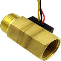 Water Flow Sensor (Sea) YF-B2 Flowmeter G1/2 1-25L/min 5-15V Brass - 3