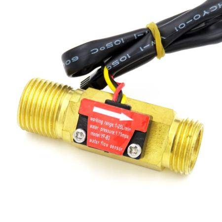 Water Flow Sensor (Sea) YF-B3 Flowmeter G1/2 1-25L/min 3.5-12V Brass - 2