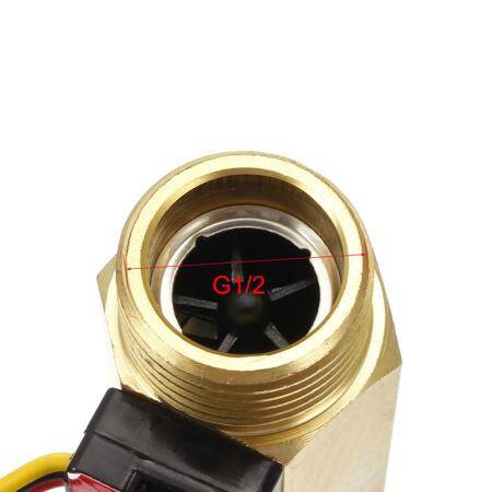 Water Flow Sensor (Sea) YF-B4 Flowmeter With Temperature Probe G1/2 1-25L/min 5-15V Brass - 3