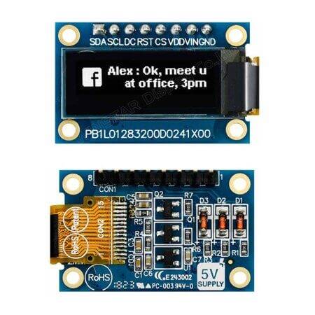 WEA012832DWPP3N00001 OLED COG 128X32 WHITE 0.91