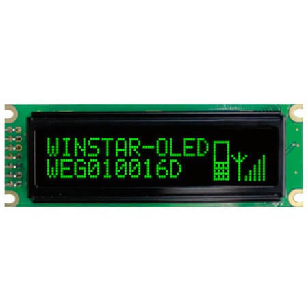 WEG010016DGPP5N00000 OLED GRAPHIC 100X16 GREEN 2.4