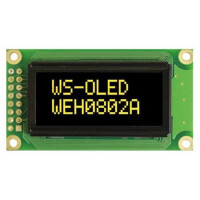 WEH000802ALPP5N00100 OLED CHARACTER 8X2 YELLOW 1.2