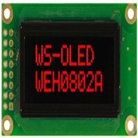 WEH000802ARPP5N00000 OLED CHARACTER 8X2 RED 1.2