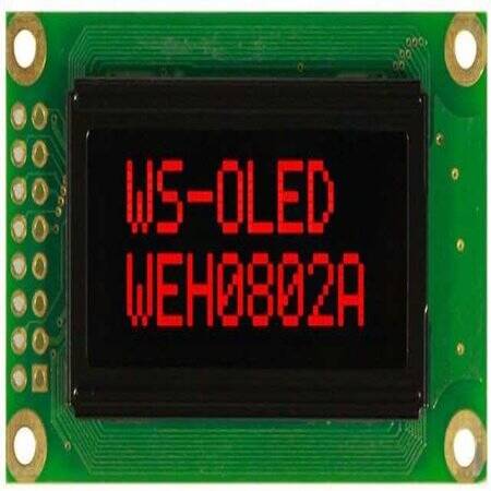 WEH000802ARPP5N00000 OLED CHARACTER 8X2 RED 1.2