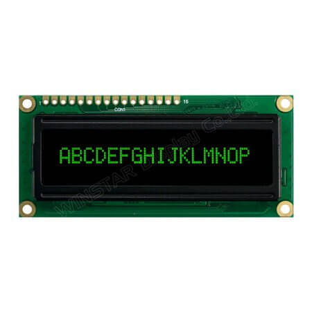 WEH001601BGPP5N00000 OLED CHARACTER 16X1 GREEN 2.25