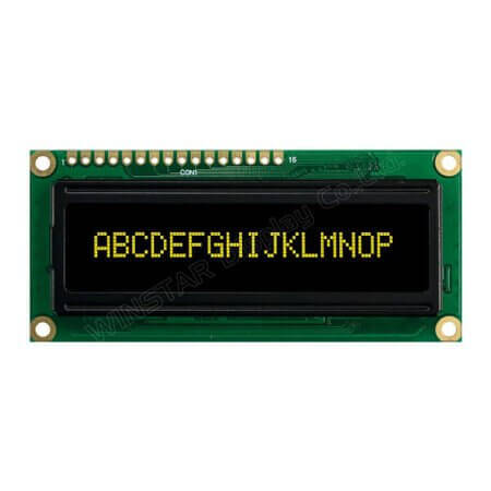 WEH001601BLPP5N00000 OLED CHARACTER 16X1 YELLOW 2.25