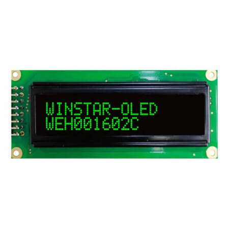WEH001602CGPP5N00000 OLED CHARACTER 16X2 GREEN 2.29