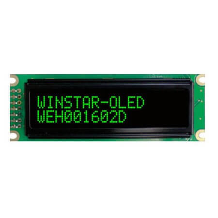 WEH001602DGPP5N00100 OLED CHARACTER 16X2 GREEN 2.29