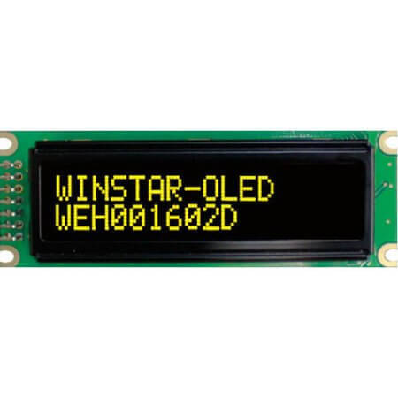 WEH001602DLPP5N00000 OLED CHARACTER 16X2 YELLOW 2.29