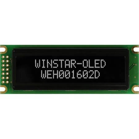 WEH001602DWPP5N00000 OLED CHARACTER 16X2 WHITE 2.29