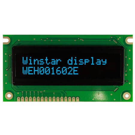 WEH001602EBPP5N00000 OLED CHARACTER 16X2 BLUE - 1