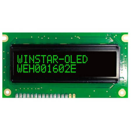 WEH001602EGPP5N00000 OLED CHARACTER 16X2 GREEN - 1