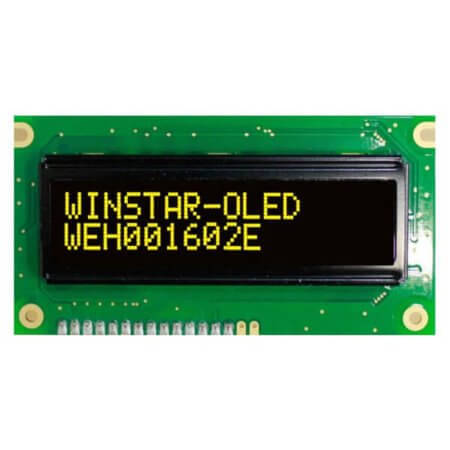 WEH001602ELPP5N00000 OLED CHARACTER 16X2 YELLOW 2.29
