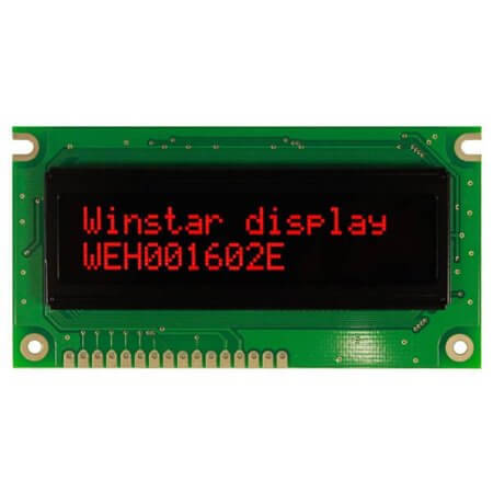 WEH001602ERPP5N00000 OLED CHARACTER 16X2 RED 2.29