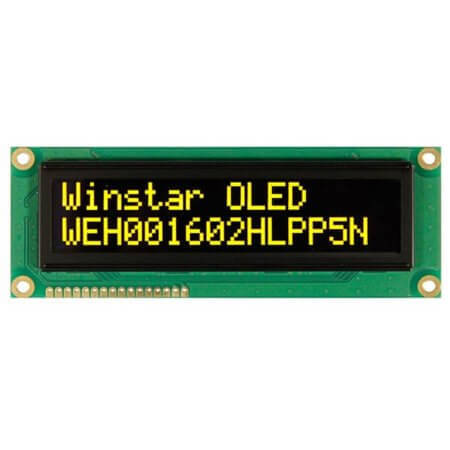 WEH001602HLPP5N00100 OLED CHARACTER 16X2 YELLOW 3.67