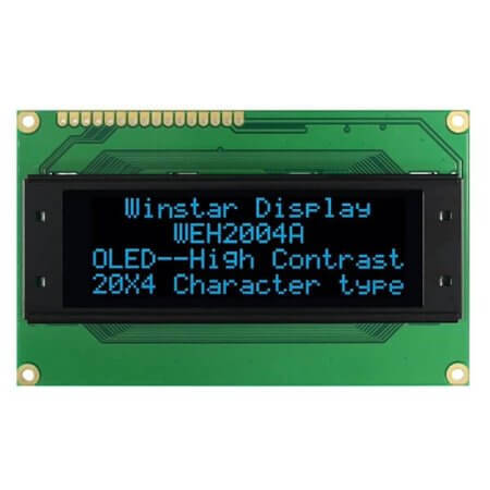 WEH002004ABPP5N00100 OLED COB CHARACTER 20X4 BLUE WITHOUT TOUCH - 1