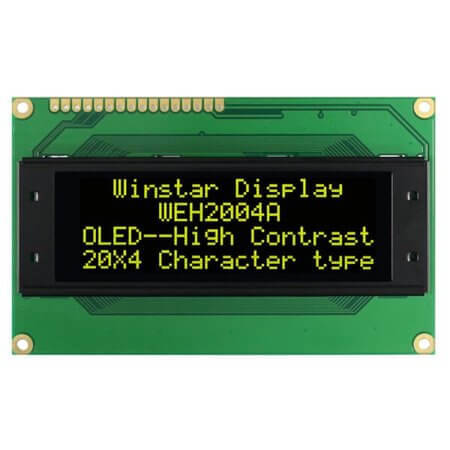 WEH002004ALPP5N00000 OLED CHARACTER 20X4 YELLOW 2.88