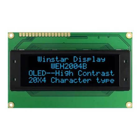 WEH002004BBPP5N00100 OLED CHARACTER 20X4 BLUE 2.88