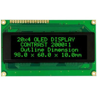 WEH002004BGPP5N00100 OLED CHARACTER 20X4 GREEN 2.88