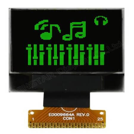 WEO009664AGPP3N00000 OLED COG 96X64 GREEN 0.95