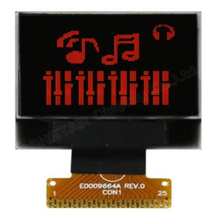WEO009664ARPP3N00000 OLED COG 96X64 RED 0.95