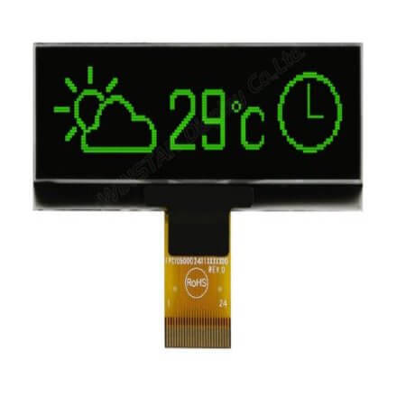 WEO012832AGPP3N00000 OLED COG 128X32 GREEN 2.22