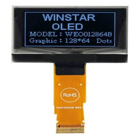 WEO012864BBPP3N00000 OLED COG 128X64 BLUE 1.54