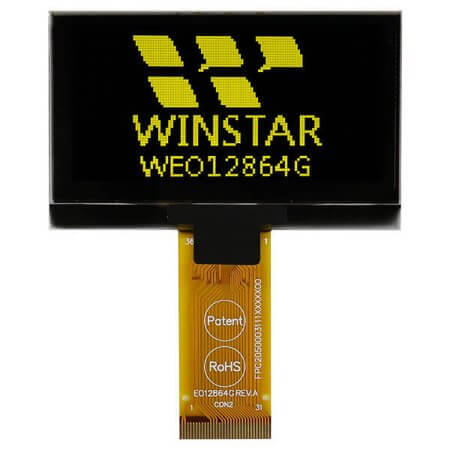 WEO012864GLPP3N00E00 OLED COG 128X64 YELLOW 2.42
