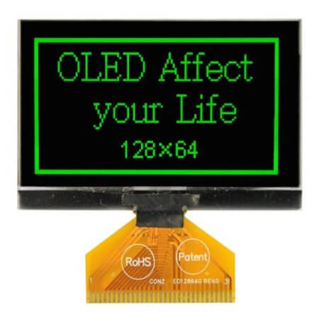 WEO012864HGPP3N00000 OLED COG 128X64 GREEN 2.42