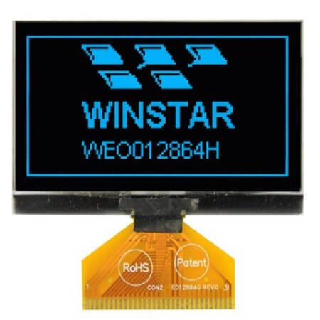 WEO012864HSPP3N00000 OLED COG 128X64 SKY BLUE 2.42