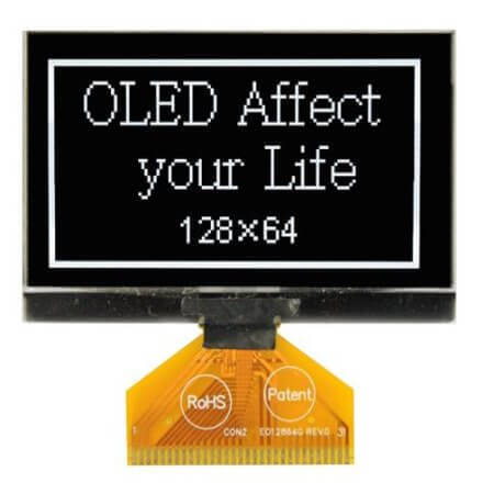 WEO012864HWPP3N00000 OLED COG 128X64 WHITE 2.42