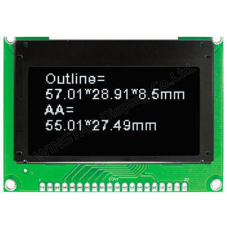WEO012864JWPP3D00000 OLED COG 128X64 WHITE 2.42